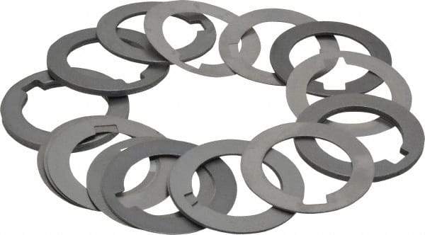 Precision Brand - 1 Inch Inside Diameter, 1-1/2 Inch Outside Diameter, 1/4 Inch Keyway Width, Steel Machine Tool Arbor Spacer Set - 0.001 to 0.125 Inch Thick, Use with Gang Cutters, Grinding Tools, Milling Cutters, Saws, Slitting Blades, 19 Pieces - Exact Tool & Supply
