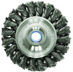 3" Diameter - 3/8-1/2" Arbor Hole - Knot Twist Stainless Straight Wheel - Exact Tool & Supply