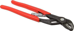 Knipex - 10" OAL, 1-1/4" Max Capacity, 1" Jaw Length, 19 Position Adjustable Tongue & Groove Pliers - Self-Gripping V-Jaws, Standard Head, Plastic Coated Handles - Exact Tool & Supply