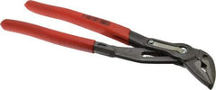 Knipex - 10" OAL, 1-1/4" Max Capacity, 1-1/2" Jaw Length, 19 Position Adjustable Tongue & Groove Pliers - Self-Gripping V-Jaws, Standard Head, Plastic Coated Handles - Exact Tool & Supply