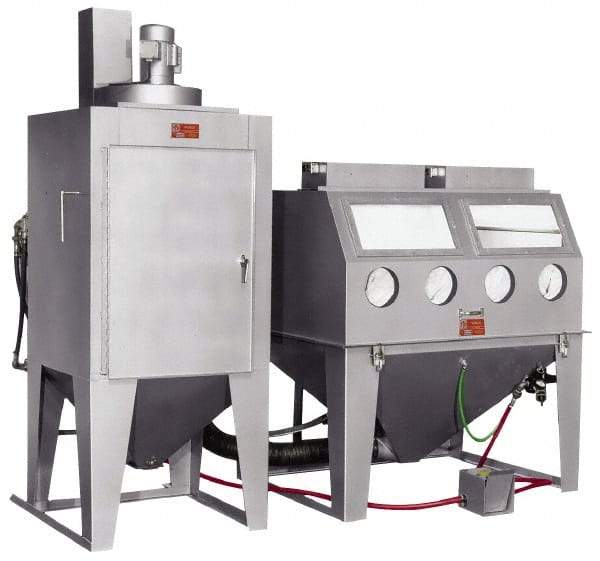 Trinco - 52" Wide x 71" High x 77" Deep Pressure Sandblasting Unit - Working Dimensions 60" Wide x 31" High x 48" Deep - Exact Tool & Supply