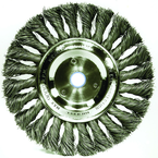 6" Diameter - 1/2-5/8" Arbor Hole - Knot Twist Stainless Straight Wheel - Exact Tool & Supply