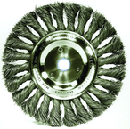 6" Diameter - 1/2-5/8" Arbor Hole - Knot Twist Stainless Straight Wheel - Exact Tool & Supply