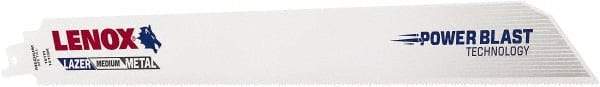 Lenox - 12" Long x 1" Thick, Bi-Metal Reciprocating Saw Blade - Straight Profile, 18 TPI, Toothed Edge - Exact Tool & Supply