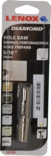 Lenox - 5/16" Diam, 1-1/8" Cutting Depth, Hole Saw - Diamond Grit Saw, Continuous Edge - Exact Tool & Supply