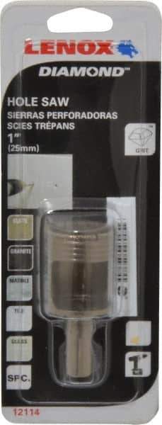 Lenox - 1" Diam, 1-1/8" Cutting Depth, Hole Saw - Diamond Grit Saw, Continuous Edge - Exact Tool & Supply