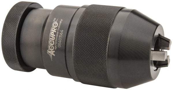 Accupro - JT3, 13/64 to 3/4" Capacity, Tapered Mount Drill Chuck - Keyless, 64mm Sleeve Diam, 121mm Open Length - Exact Tool & Supply
