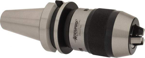Accupro - BT40, 1/8 to 5/8" Capacity, Integral Shank Drill Chuck - Keyless, Taper Shank, 55mm Sleeve Diam, 105mm Open Length - Exact Tool & Supply