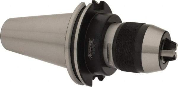 Accupro - CAT50, 1/8 to 5/8" Capacity, Integral Shank Drill Chuck - Keyless, Taper Shank, 55mm Sleeve Diam, 94mm Open Length - Exact Tool & Supply