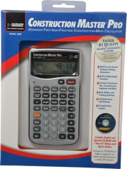 Calculated Industries - 11-Digit (7 normal, 4 Fractions) with Full Annunciators 40 Function Handheld Calculator - 5/8" x 2-1/2" (15.88mm x 63.5mm) Display Size, Silver, LR-44/A76 Powered, 9" Long x 8" Wide x 2" High - Exact Tool & Supply