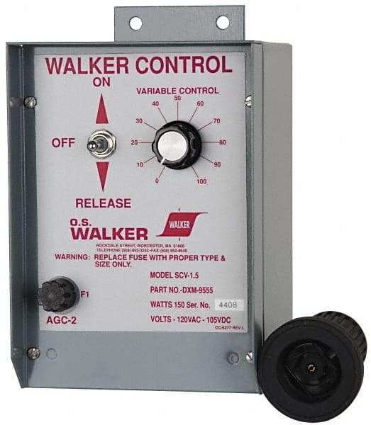 Walker - 150 W, 115 V Electromagnetic Chuck Variable Power Control - Use With Machine Mounting, Not Automatic Release, 110 V, DC Max Output Voltage - Exact Tool & Supply