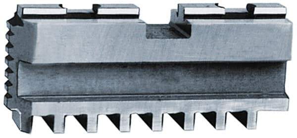 Bison - 8" Max Chuck Diam Compatibility, Steel Tongue & Groove Hard Lathe Master Jaws - 1/2" Groove Width, 1.2598" Wide x 3.1102" Long x 1.2598" High - Exact Tool & Supply