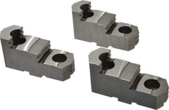 Bison - 12-1/2 to 12" Chuck Diam Compatibility, Steel Tongue & Groove Hard Lathe Top Jaws - 1.457" Wide x 4.331" Long x 2.165" High - Exact Tool & Supply