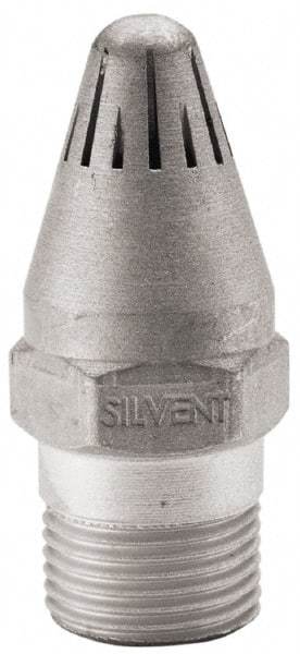 Silvent - Blow Gun High Force Nozzle - 3/8 MPT, 1.81" Hose Length, Aluminum, 145 psi, 238°F - Exact Tool & Supply
