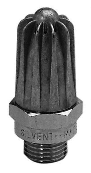 Silvent - Blow Gun Safety Nozzle - 1/4 MPT, 1.85" Hose Length, Zinc, 145 psi, 158°F - Exact Tool & Supply