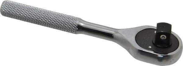 Proto - 3/8" Drive Pear Head Ratchet - Chrome Finish, 5" OAL, 24 Gear Teeth, Miniature/Stubby Head - Exact Tool & Supply