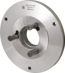 Bison - Adapter Back Plate for 8" Diam Self Centering Lathe Chucks - D1-4 Mount, 2.165" Through Hole Diam, 4.33mm ID, 7.87" OD, 0.63" Flange Height, Steel - Exact Tool & Supply