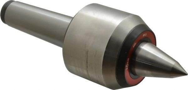 Rohm - MT5 Taper Shank, 3.74" Head Diam Live Center - 6,000 Max RPM, 3.32" Head Length, 1.65" Point Diam, 2.323" Point Len, 4,400 Lb Max Workpc, 11.01" OAL, Long Point - Exact Tool & Supply