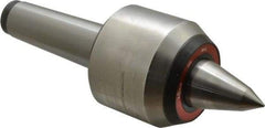 Rohm - MT5 Taper Shank, 3.74" Head Diam Live Center - 6,000 Max RPM, 3.32" Head Length, 1.65" Point Diam, 2.323" Point Len, 4,400 Lb Max Workpc, 11.01" OAL, Long Point - Exact Tool & Supply