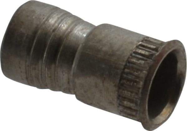 Made in USA - #4-40 UNC, Cadmium-Plated, Aluminum Knurled Rivet Nut Inserts - 0.03" to 0.09" Grip, 3/16" Drill Size, 0.211" Body Diam - Exact Tool & Supply