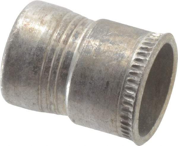 Made in USA - M6x1.00 Metric Coarse, Cadmium-Plated, Aluminum Knurled Rivet Nut Inserts - 0.76mm to 2.29mm Grip, 9.53mm Drill Size, 10.16mm Body Diam - Exact Tool & Supply