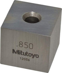 Mitutoyo - 0.85" Square Steel Gage Block - Accuracy Grade 0, Includes Certificate of Inspection - Exact Tool & Supply