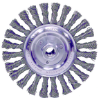 6" Diameter - 5/8-11" Arbor Hole - Stringer Bead Twist Steel Wire Straight Wheel - Exact Tool & Supply