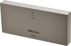 Mitutoyo - 3" Rectangular Steel Gage Block - Accuracy Grade 0, Includes Certificate of Inspection - Exact Tool & Supply