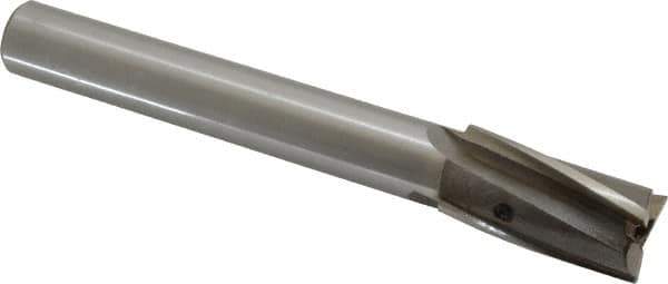 Value Collection - 25/32" Diam, 5/8" Shank, Diam, 3 Flutes, Straight Shank, Interchangeable Pilot Counterbore - 5-3/8" OAL, 3-7/8" OAL Shank, Bright Finish, High Speed Steel - Exact Tool & Supply