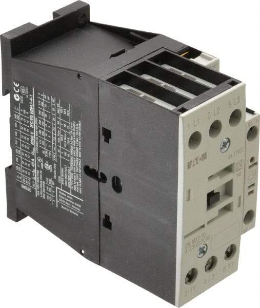 Eaton Cutler-Hammer - 3 Pole, 24 to 27 Coil VDC, 40 Amp, Nonreversible Open Enclosure IEC Contactor - 1 Phase hp: 3 at 115 V, 5 at 200 V, 5 at 230 V, 3 Phase hp: 10 at 200 V, 10 at 230 V, 20 at 460 V, 25 at 575 V, 32 Amp Inductive Load Rating Listed - Exact Tool & Supply