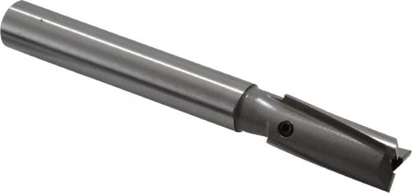 Made in USA - 9/16" Diam, 1/2" Shank, Diam, 3 Flutes, Straight Shank, Interchangeable Pilot Counterbore - Exact Tool & Supply