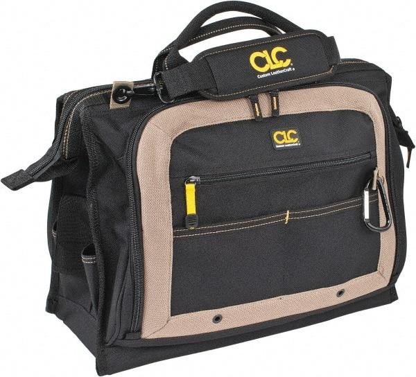 CLC - 58 Pocket Tan & Black Polyester Tool Bag - 18" Wide x 7" Deep x 14" High - Exact Tool & Supply