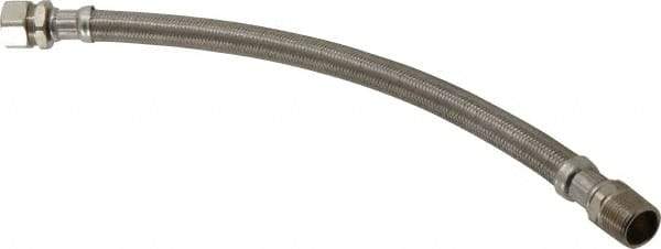 Value Collection - 3/4" Compression Inlet, 3/4" MIP Outlet, Stainless Steel Water Heater Supply Line - Use with Water Heaters - Exact Tool & Supply