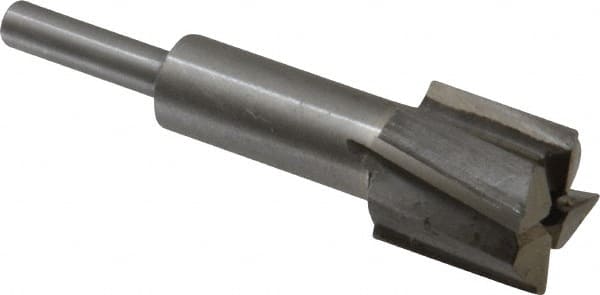 Value Collection - 13/16" Diam, 1/4" Shank, Diam, 4 Flutes, Straight Shank, Interchangeable Pilot Counterbore - Exact Tool & Supply