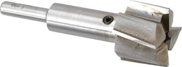 Value Collection - 1" Diam, 1/4" Shank, Diam, 4 Flutes, Straight Shank, Interchangeable Pilot Counterbore - Exact Tool & Supply