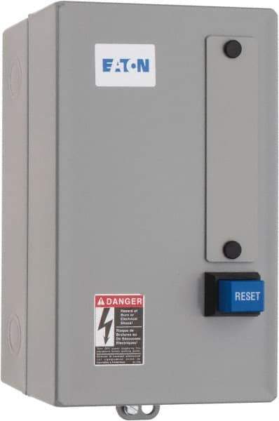 Eaton Cutler-Hammer - 240 Coil VAC, 18 Amp, NEMA Size 1, Nonreversible Enclosed Enclosure NEMA Motor Starter - 7-1/2 hp at 1 Phase, 1 Enclosure Rating - Exact Tool & Supply