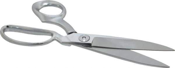Clauss - 4-1/2" LOC, 10" OAL Chrome Plated Standard Shears - Right Hand, Chrome Plated Offset Handle, For General Purpose Use - Exact Tool & Supply