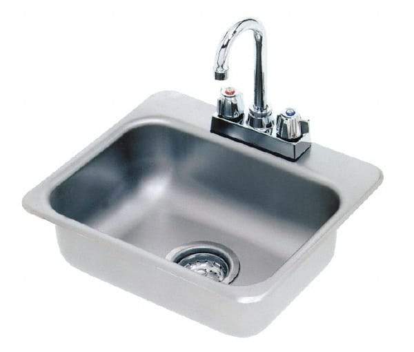 Advance Tabco - 14" Long x 10" Wide Inside, 1 Compartment, Stainless Steel Stainless Steel Drop In Sink - 20 Gauge, 16" Long x 14" Wide Outside, 5" Deep - Exact Tool & Supply