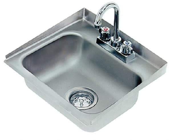 Advance Tabco - 14" Long x 10" Wide Inside, 1 Compartment, Stainless Steel Stainless Steel Drop In Sink - 20 Gauge, 16" Long x 14-1/2" Wide Outside, 5" Deep - Exact Tool & Supply