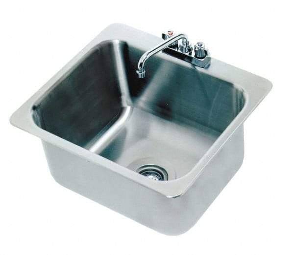 Advance Tabco - 20" Long x 16" Wide Inside, 1 Compartment, Stainless Steel Stainless Steel Drop In Sink - 20 Gauge, 23" Long x 20-1/2" Wide Outside, 12" Deep - Exact Tool & Supply