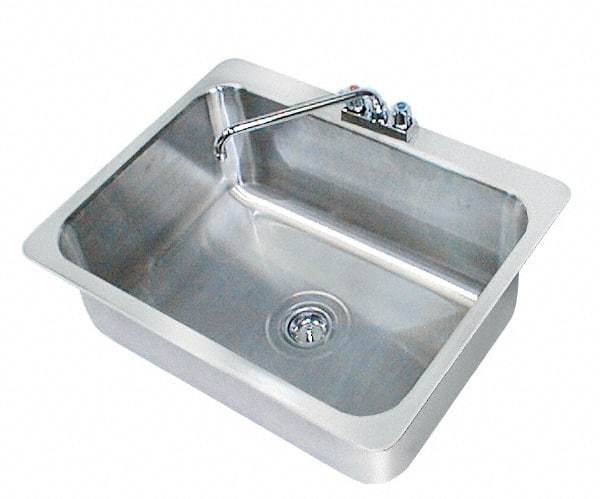 Advance Tabco - 28" Long x 20" Wide Inside, 1 Compartment, Stainless Steel Stainless Steel Drop In Sink - 20 Gauge, 31" Long x 24-1/2" Wide Outside, 12" Deep - Exact Tool & Supply
