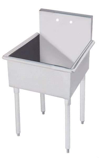 Advance Tabco - 20" Long x 16" Wide Inside, 1 Compartment, Stainless Steel Stainless Steel Mop Sink-Free Standing - 18 Gauge, 24-1/2" Long x 22-1/4" Wide x 27" High Outside, 8" Deep - Exact Tool & Supply