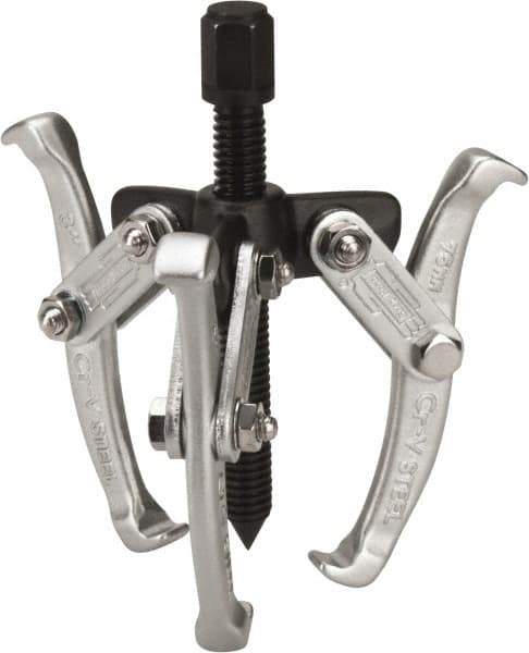 Value Collection - 1-1/2" to 3" Spread, 3 Ton Capacity, Gear Puller - 60mm Reach, For Bearings, Gears & Pulleys - Exact Tool & Supply