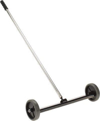 Shields Magnetics - 18 & 20" Long Push Magnetic Sweeper with Wheels - 2-1/2" Wide x 1" High x 42" Long, 5" Wheel Diam, 1-1/2" Clearance - Exact Tool & Supply