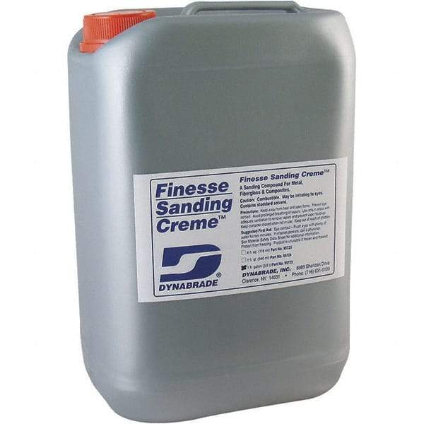Dynabrade - 1 Gal Sanding Creme Compound - Compound Grade Fine, White, For High Glossing, Use on Composites, Fiberglass & Metal - Exact Tool & Supply