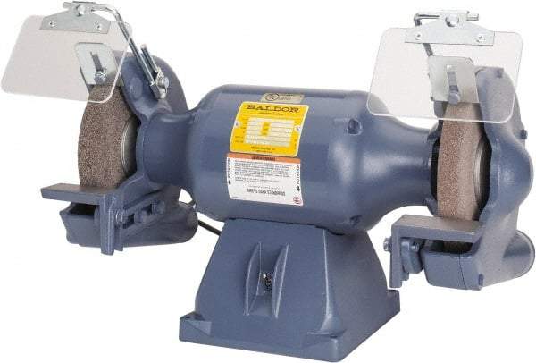 Baldor - 8" Wheel Diam x 1" Wheel Width, 3/4 hp Grinder - 3/4" Arbor Hole Diam, 1 Phase, 3,600 Max RPM, 115/230 Volts - Exact Tool & Supply