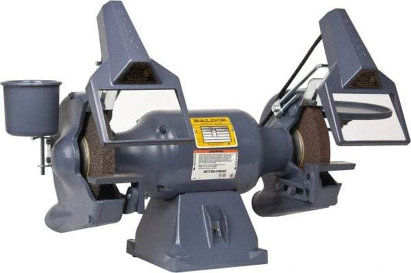 Baldor - 8" Wheel Diam x 1" Wheel Width, 3/4 hp Grinder - 3/4" Arbor Hole Diam, 1 Phase, 3,600 Max RPM, 115/230 Volts - Exact Tool & Supply