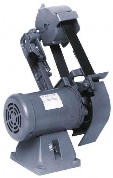 Baldor - 48 Inch Long x 2 Inch Wide Horizontal Belt Sanding Machine - 6,300 Ft./min Belt Speed, 1-1/2 Hp, Single Phase - Exact Tool & Supply