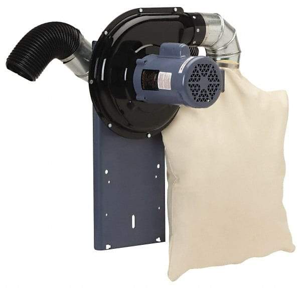 Baldor - 115 Volt Pedestal Mount Dust Collector - 2" Deep x 12" High, 5" Connection Diam, 440 CFM Air Flow - Exact Tool & Supply