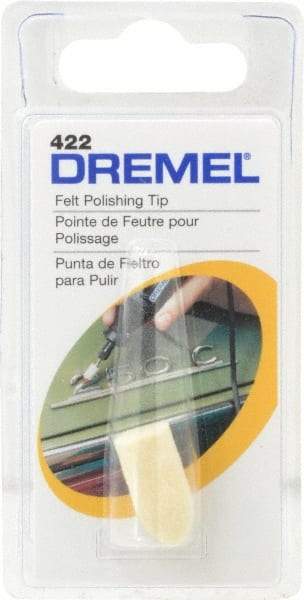 Dremel - 3/8" Diam Cone Shaped Goblet Buff - Cotton Muslin Polishing Tip - Exact Tool & Supply